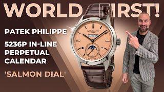 WORLD FIRST! Patek Philippe 5236P in-line Perpetual Calendar 'Salmon Dial'