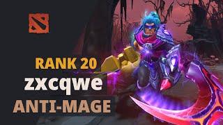 zxcqwe (Rank 20) plays Anti-Mage Dota 2 Full Game