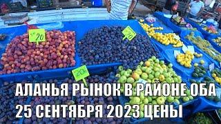 РЫНОК В ОБА АЛАНЬЯ ЦЕНЫ НА ФРУКТЫ 25 СЕНТЯБРЯ 2023 ТУРЕЦКИЙ БАЗАР