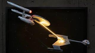 Starship Diorama With Realistic Phaser Effect