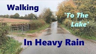 Walking In The Rain In The Countryside | Heavy Rain Sounds On Umbrella