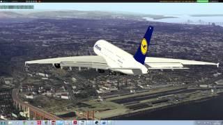 X-Plane 10: stunning scenery, landing an A388 at LPPT