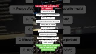 Creative HTML project ideas for Everyone #coding