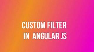 Custom filter in angular js