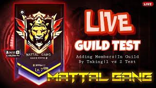 LIVE | GUILD TEST | MATTAL GANG | CUSTOM GIVEAWAY #fflive #freefirelive #freefire #shortslive