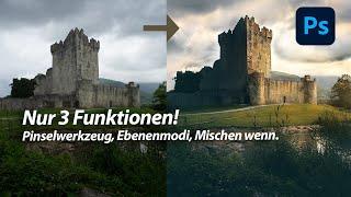 Nur 3 Funktionen benutzt | Wetter verändern | Landschaften bearbeiten | Photoshop Tutorial