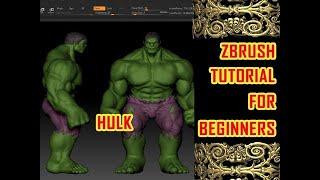 hulk sculpting | zbrush tutorial beginner hindi |  zbrush character sculpting tutorial