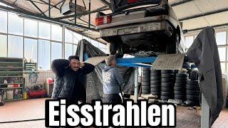 Mein Mercedes Benz 500 SEC wird entrostet mit Eisstrahlen. Klappt das ?