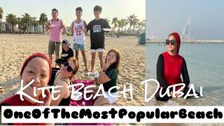 A DAY AT THE BEACH || KITE BEACH DUBAI || DUBAIOPENBEACH ||FamilyVlog || EgyPino SaraHima