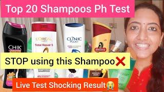 Top 20 SHAMPOOS live Ph Test | Best Shampoo | Shocking Result | Shampoo Ph Testing |