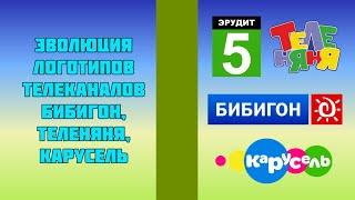 Эволюция логотипов телеканалов Бибигон, Теленяня, Карусель