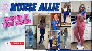 Nurse Allie Walking Around the Hospital in Scrubs Uniform