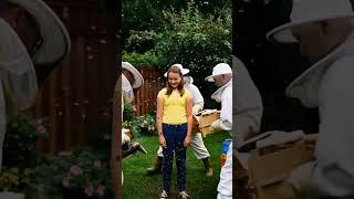 Million of bees attack on cute girl #shorts #youtubeshorts #shortsvideo #animalrescue #cutemoments