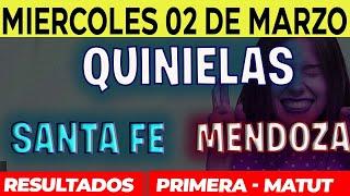 Quinielas Primera y matutina de Santa fé y Mendoza Miércoles 2 de Marzo