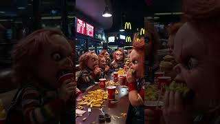 wtf is Chucky doing in McDonald’s  #skibidi #ai #aiart #chucky #horror #mcdonalds