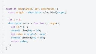 JavaScript Decorators: @time