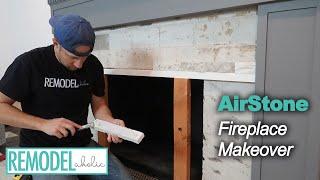 DIY Fireplace Makeover Part Three | AirStone Installation | Remodelaholic