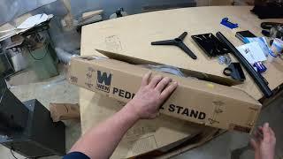 WEN 4288 Cast Iron Bench Grinder Pedestal Stand with Water Pot Unboxing