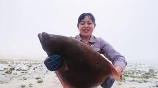 Xiao Zhang went to the sea and found a large number of turbot fish, making him rich!