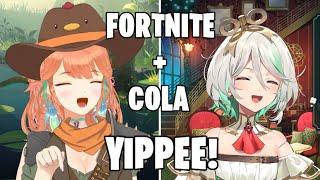 Kiara and Cecilia doing the Cola and Fortnite meme