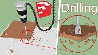 Drilling Holes in Wood | SketchUp Plugins | MSPhysics