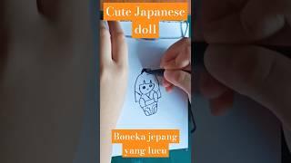 bagaimana cara menggambar boneka jepang yang lucu #shorts