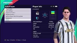 dusan vlahovic face e football pes 2021 juventus