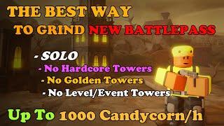 The BEST WAY To Grind CANDYCORN For NEW TDS BATTLEPASS || Tower Defense Simulator