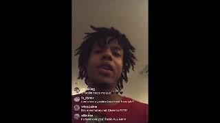 A lucid human/goof san freestyles and plays snippets on ig live.