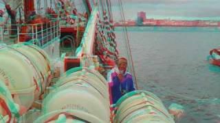 Siegfried goes to Sea on the Sedov -  red/cyan 3D glasses needed
