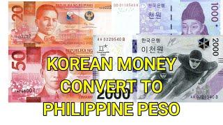 Korean Money Convert to Philippine Peso - Currency Universe English