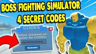 *4 NEW CODES* SECRET CODES IN BOSS FIGHTING SIMULATOR ROBLOX