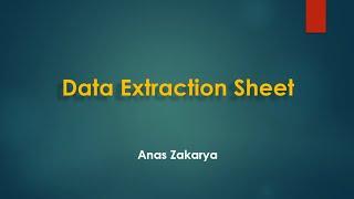 How to format a baseline sheet for data extraction in systematic review studies?