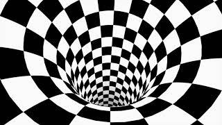 Endless Tunnel Checkerboard Pattern Black White Perspective Illusion 4K UHD Video Loop