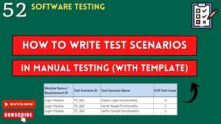 manual software testing training | how to create test scenarios in excel | test scenario template