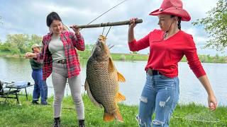 Giant 18kg Carp! We Have Never Cooked Such A Huge Fish Before!