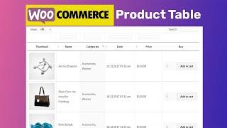 How to Create a WooCommerce Product Table To display products in a table.