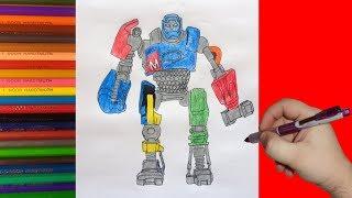 How to draw robot METRO, Real Steel, Как нарисовать робота МЕТРО, Живая Сталь