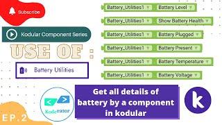 Battery utilities component in Kodular|| Ep.2 || Use of || Koderator. by DVNigam