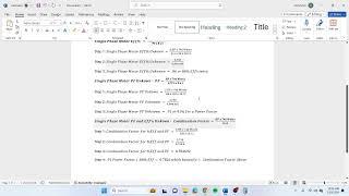 Motor Efficiency and Power Factor Formulas