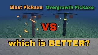 comparing Blast Pickaxe VS Overgrowth Pickaxe in refinery caves 2