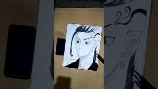 Draken charcoal drawing from "Tokyo Revengers"