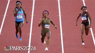 Sha'Carri Richardson stumbles, recovers, then storms to 100m heat win at Olympic Trials | NBC Sports