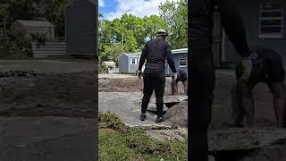 John Deer 317g Concrete Driveway  Removal