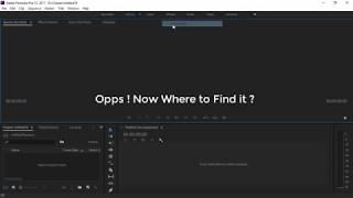 Accidentally Closed Panel in Adobe Premier Pro | Solution