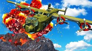 We Used a BOMBER PLANE to Extinguish a Volcano in Stormworks!