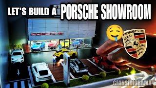 Let's build a PORSCHE SHOWROOM together!  |  Diecast Diorama Buildup with GFANS and MINIGT