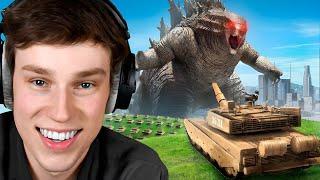 Godzilla vs 100 Tanks!