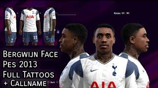 Bergwijn face Pes 2013 Full Tattoos + Callname