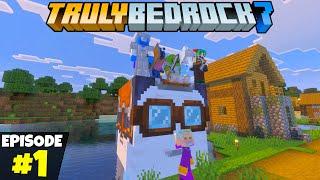 I went to WAR with HAPPY GHASTS! Truly Bedrock S7 Episode 1! Minecraft Survival Let's Play